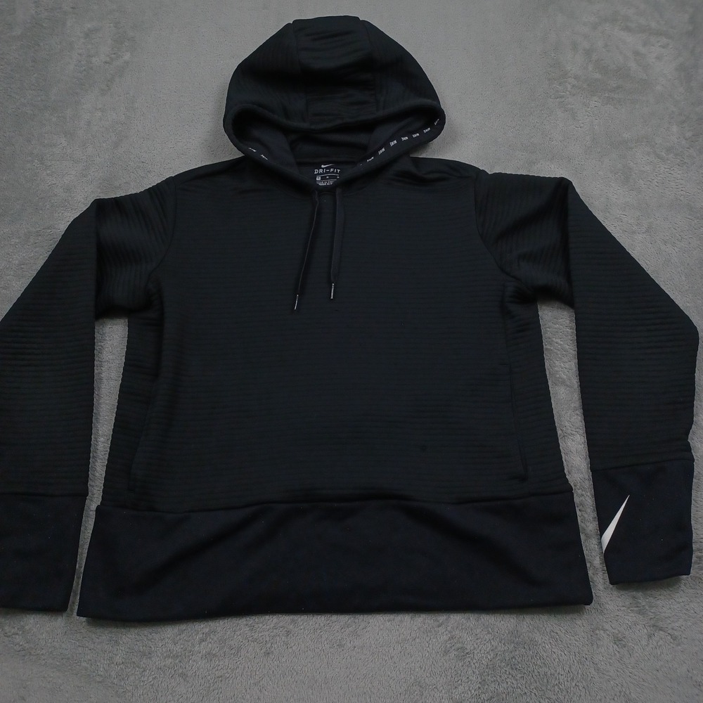Nike Sweater‎ Womens Medium Black Dri Fit Hoodie Pullover Casual Streetwear